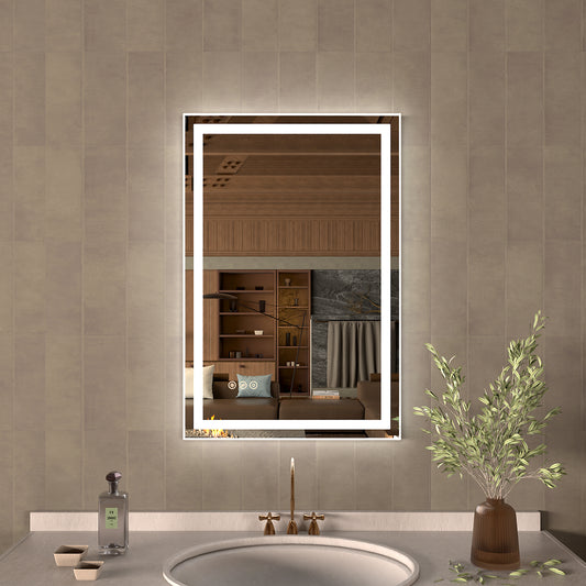 36 in. W x 36 in. H Rectangular Frameless LED Wall Bathroom Vanity Mirror