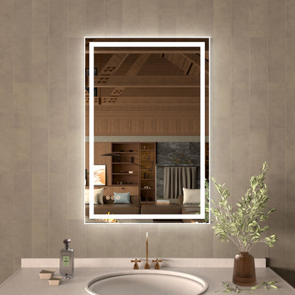 36 in. W x 36 in. H Rectangular Frameless LED Wall Bathroom Vanity Mirror