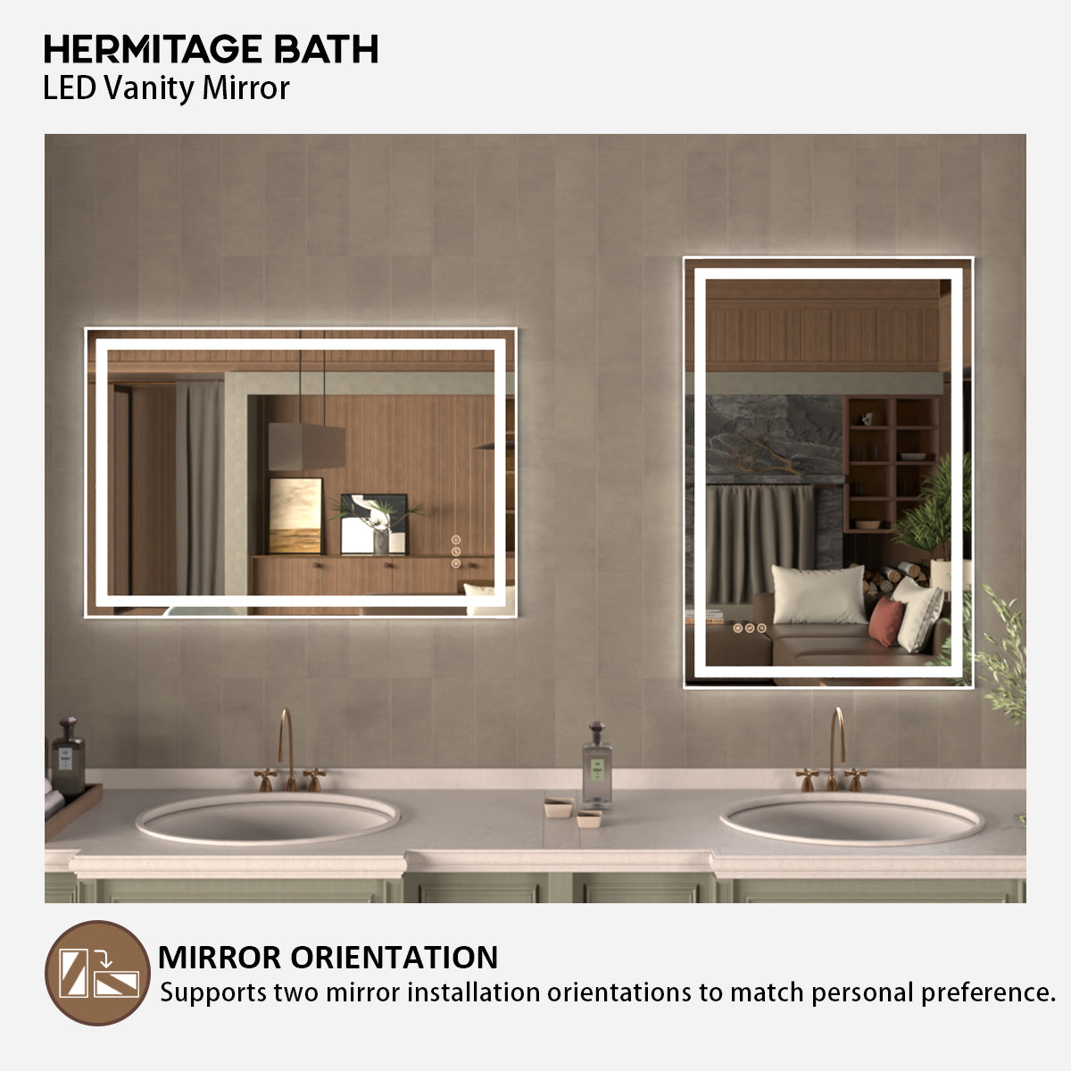 36 in. W x 36 in. H Rectangular Frameless LED Wall Bathroom Vanity Mirror