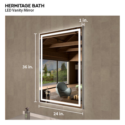 36 in. W x 36 in. H Rectangular Frameless LED Wall Bathroom Vanity Mirror