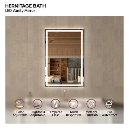 36 in. W x 36 in. H Rectangular Frameless LED Wall Bathroom Vanity Mirror