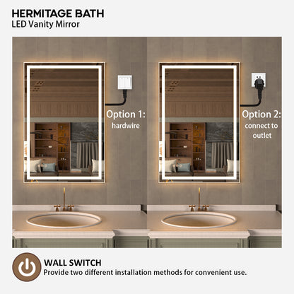 36 in. W x 36 in. H Rectangular Frameless LED Wall Bathroom Vanity Mirror