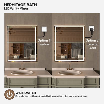 48 in. W x 36 in. H Rectangular Frameless LED Wall Bathroom Vanity Mirror