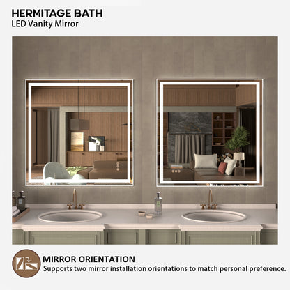 42 in. W x 36 in. H Rectangular Frameless LED Wall Bathroom Vanity Mirror