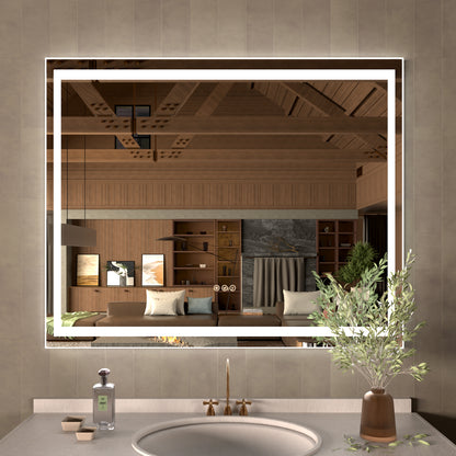 36 in. W x 36 in. H Rectangular Frameless LED Wall Bathroom Vanity Mirror