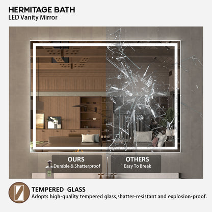 48 in. W x 36 in. H Rectangular Frameless LED Wall Bathroom Vanity Mirror