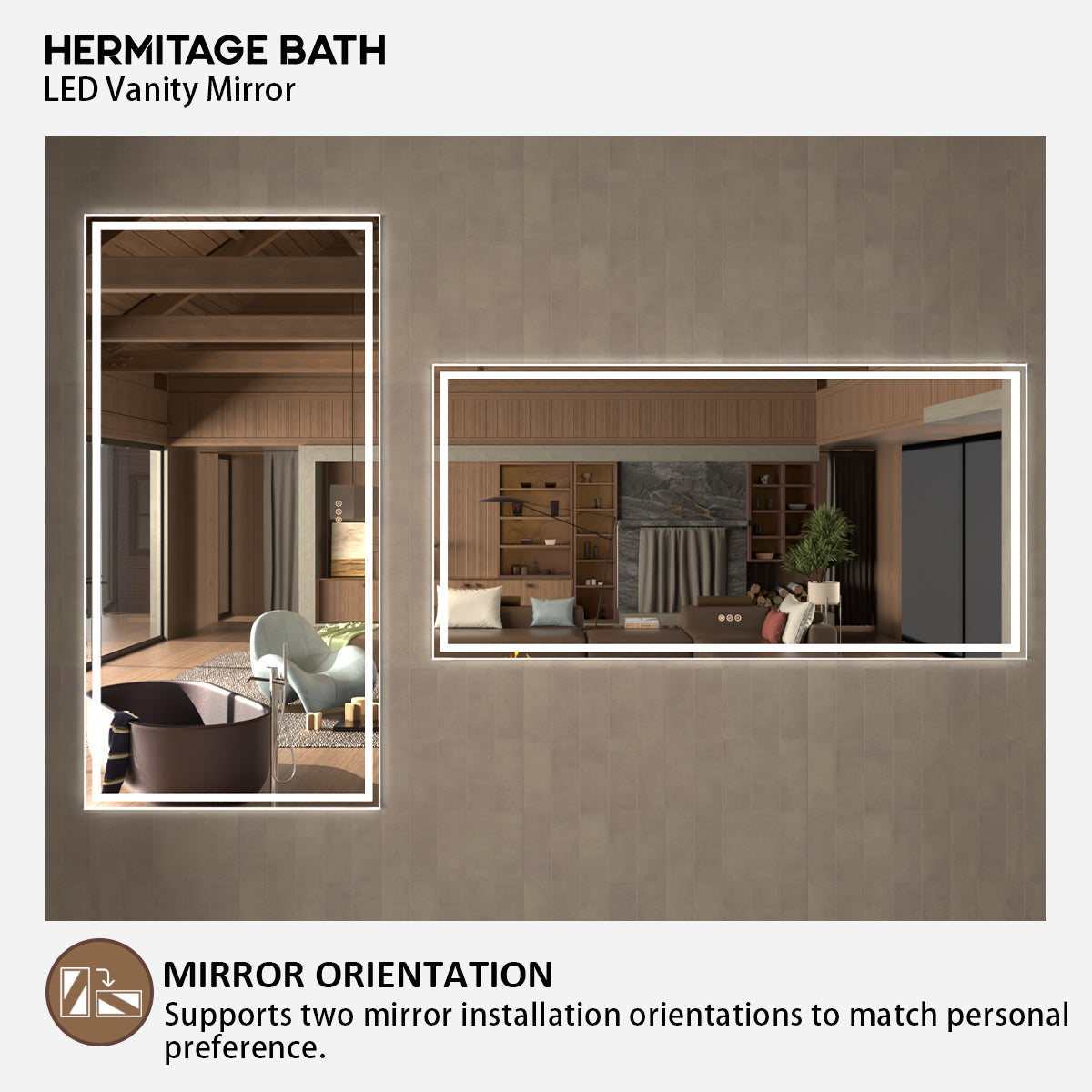 36 in. W x 36 in. H Rectangular Frameless LED Wall Bathroom Vanity Mirror