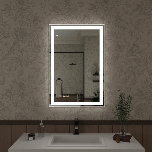 Swarm 48 in. W x 36 in. H Rectangular Frameless Radar LED Wall Bathroom Vanity Mirror