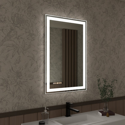 Swarm 48 in. W x 36 in. H Rectangular Frameless Radar LED Wall Bathroom Vanity Mirror