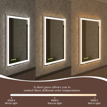 Swarm 30 in. W x 36 in. H Rectangular Frameless Radar LED Wall Bathroom Vanity Mirror