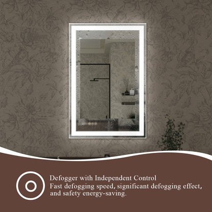 Swarm 30 in. W x 36 in. H Rectangular Frameless Radar LED Wall Bathroom Vanity Mirror