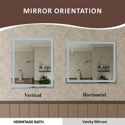 Swarm 30 in. W x 36 in. H Rectangular Frameless Radar LED Wall Bathroom Vanity Mirror