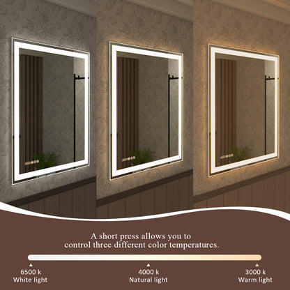 Swarm 60 in. W x 36 in. H Rectangular Frameless Radar LED Wall Bathroom Vanity Mirror