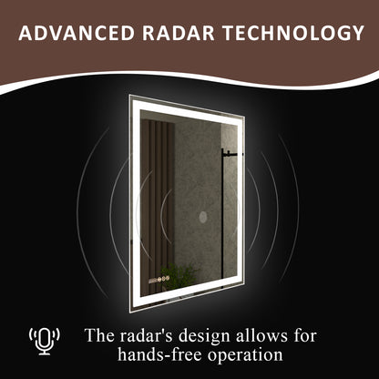 Swarm 60 in. W x 36 in. H Rectangular Frameless Radar LED Wall Bathroom Vanity Mirror