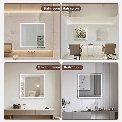 Swarm 48 in. W x 36 in. H Rectangular Frameless Radar LED Wall Bathroom Vanity Mirror