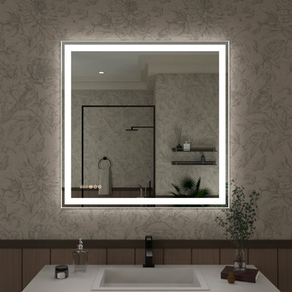 Swarm 30 in. W x 36 in. H Rectangular Frameless Radar LED Wall Bathroom Vanity Mirror