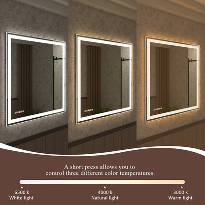 Swarm 60 in. W x 36 in. H Rectangular Frameless Radar LED Wall Bathroom Vanity Mirror