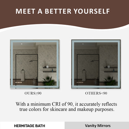 Swarm 48 in. W x 36 in. H Rectangular Frameless Radar LED Wall Bathroom Vanity Mirror