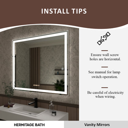 Swarm 30 in. W x 36 in. H Rectangular Frameless Radar LED Wall Bathroom Vanity Mirror