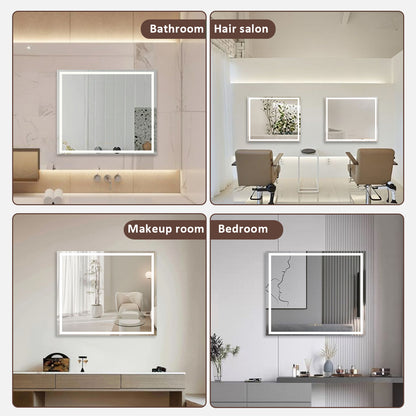 Swarm 60 in. W x 36 in. H Rectangular Frameless Radar LED Wall Bathroom Vanity Mirror