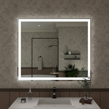 Swarm 30 in. W x 36 in. H Rectangular Frameless Radar LED Wall Bathroom Vanity Mirror