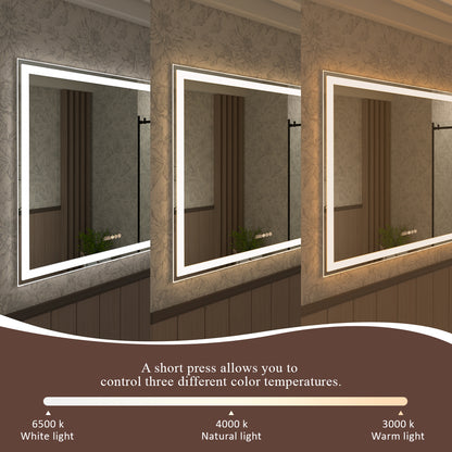 Swarm 30 in. W x 36 in. H Rectangular Frameless Radar LED Wall Bathroom Vanity Mirror