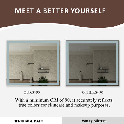 Swarm 48 in. W x 36 in. H Rectangular Frameless Radar LED Wall Bathroom Vanity Mirror