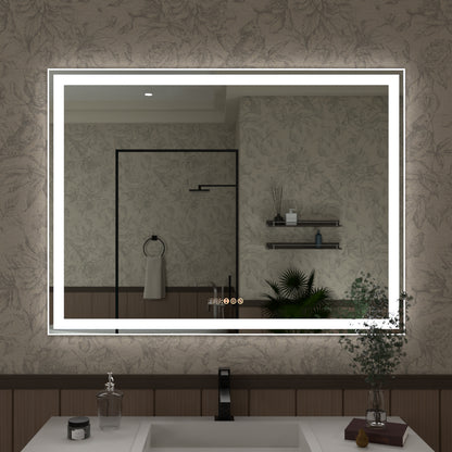Swarm 30 in. W x 36 in. H Rectangular Frameless Radar LED Wall Bathroom Vanity Mirror