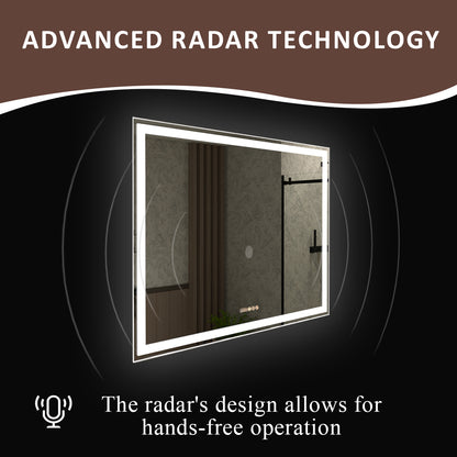 Swarm 60 in. W x 36 in. H Rectangular Frameless Radar LED Wall Bathroom Vanity Mirror