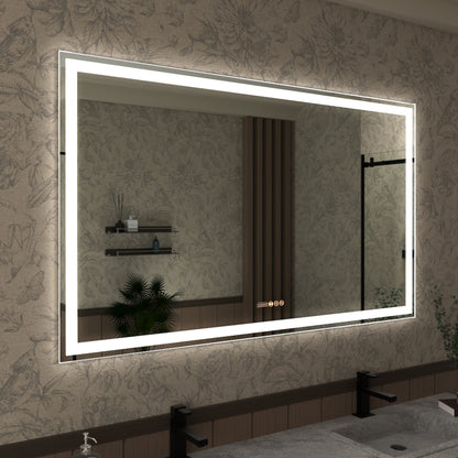 Swarm 30 in. W x 36 in. H Rectangular Frameless Radar LED Wall Bathroom Vanity Mirror