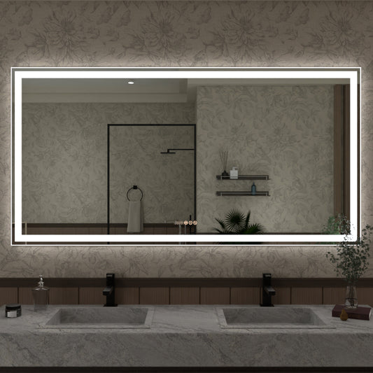 Swarm 30 in. W x 36 in. H Rectangular Frameless Radar LED Wall Bathroom Vanity Mirror