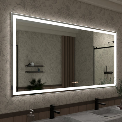 Swarm 48 in. W x 36 in. H Rectangular Frameless Radar LED Wall Bathroom Vanity Mirror