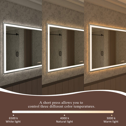Swarm 30 in. W x 36 in. H Rectangular Frameless Radar LED Wall Bathroom Vanity Mirror
