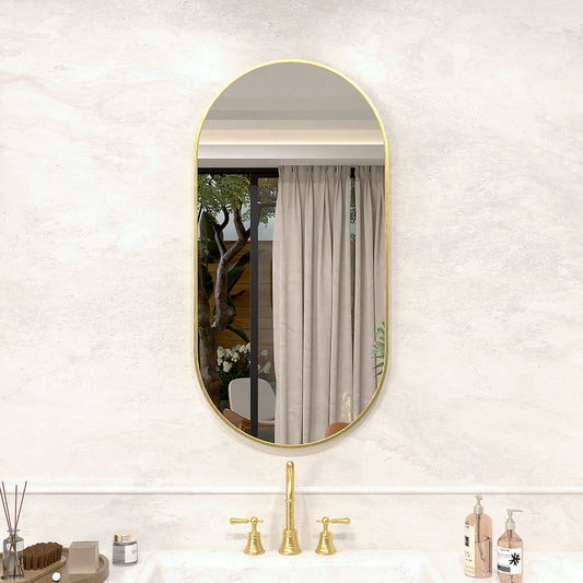 Velora 18 in. W x 36 in. H Oval Framed Wall Bathroom Vanity Mirror