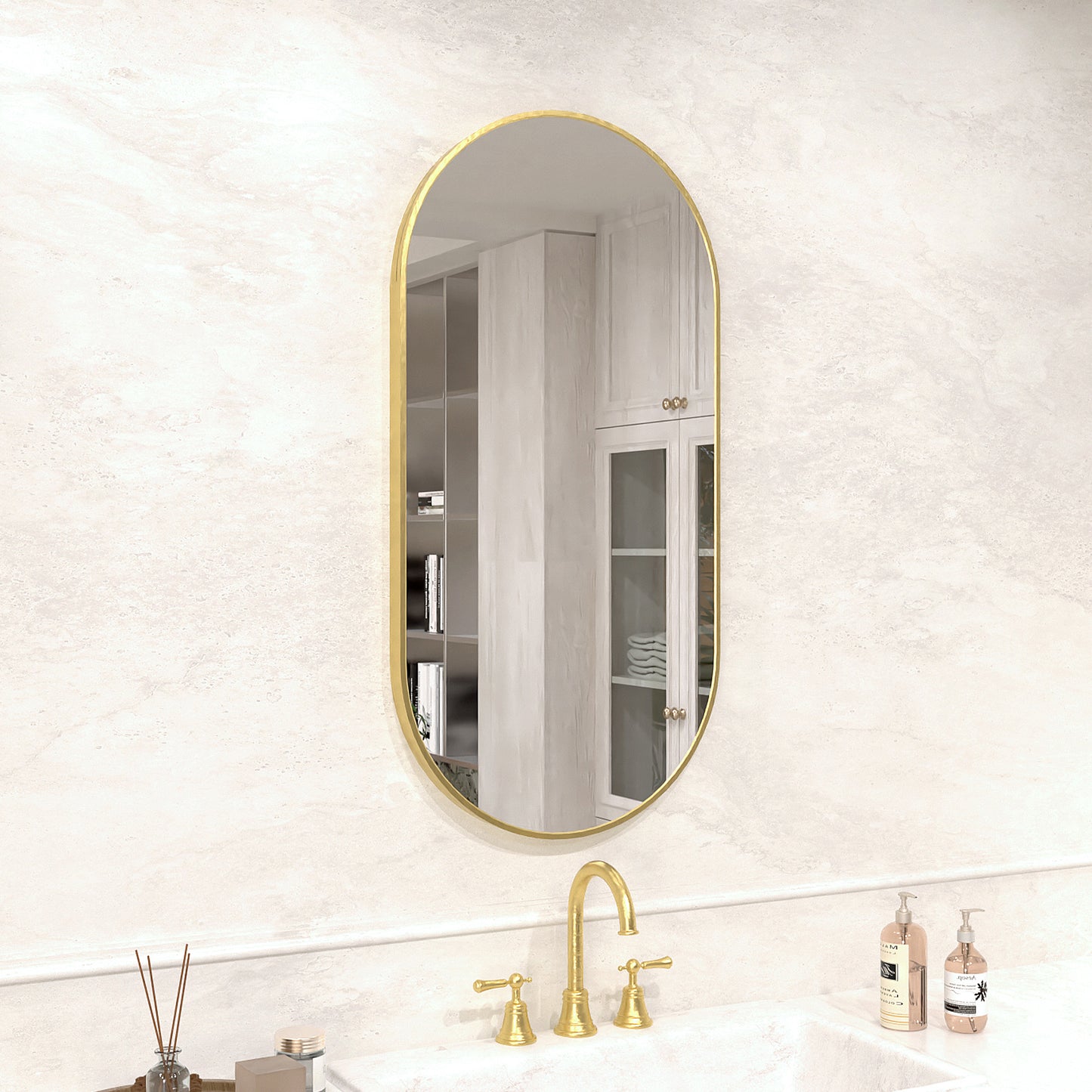 Velora 18 in. W x 36 in. H Oval Framed Wall Bathroom Vanity Mirror