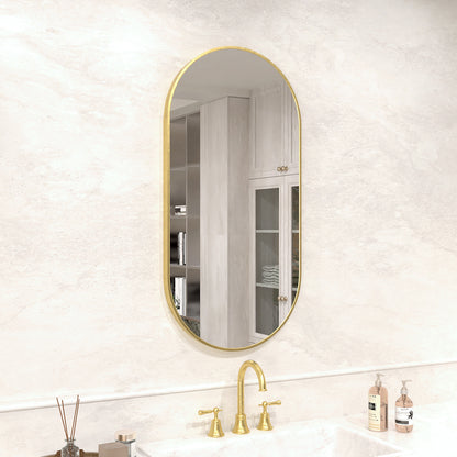 Velora 18 in. W x 36 in. H Oval Framed Wall Bathroom Vanity Mirror