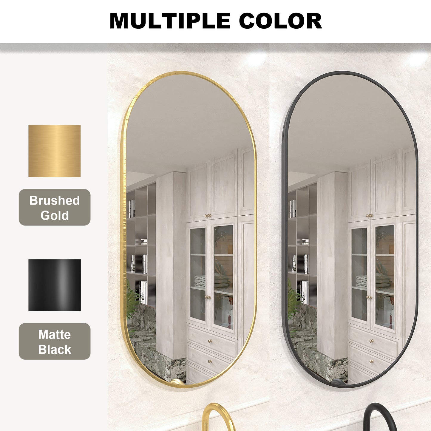 Velora 18 in. W x 36 in. H Oval Framed Wall Bathroom Vanity Mirror