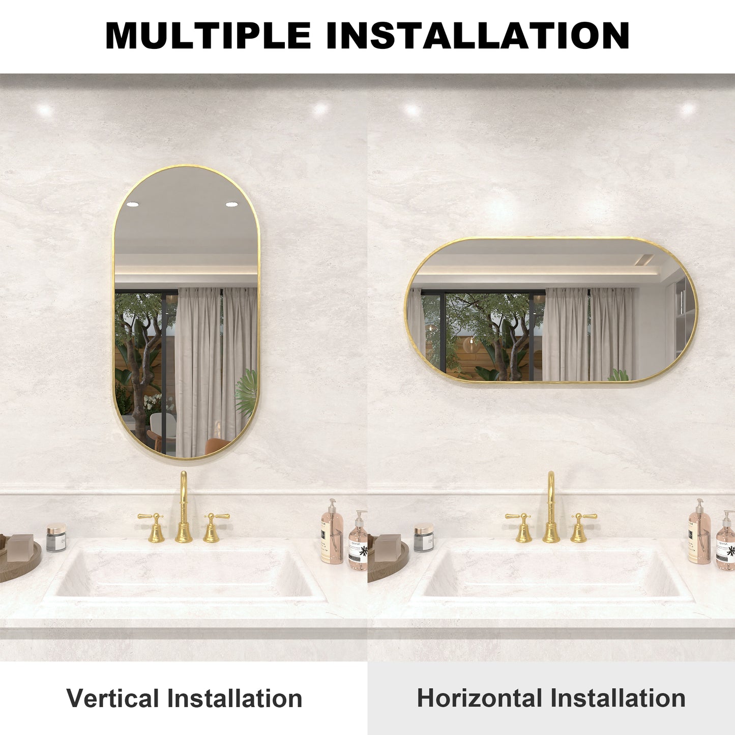 Velora 18 in. W x 36 in. H Oval Framed Wall Bathroom Vanity Mirror