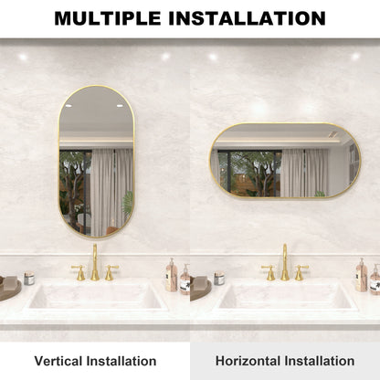 Velora 18 in. W x 36 in. H Oval Framed Wall Bathroom Vanity Mirror