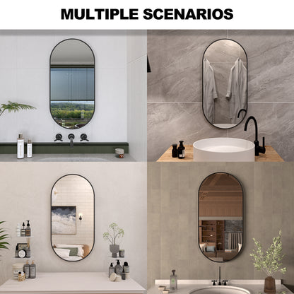 Velora 18 in. W x 36 in. H Oval Framed Wall Bathroom Vanity Mirror
