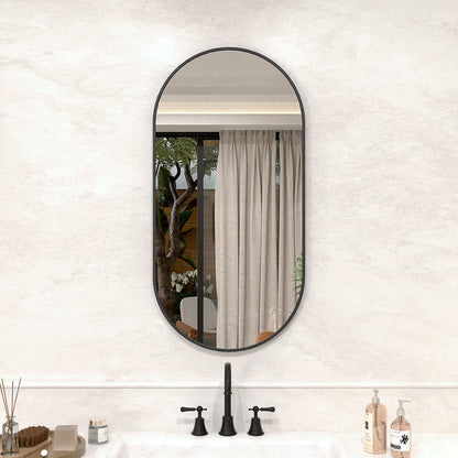 Velora 18 in. W x 36 in. H Oval Framed Wall Bathroom Vanity Mirror