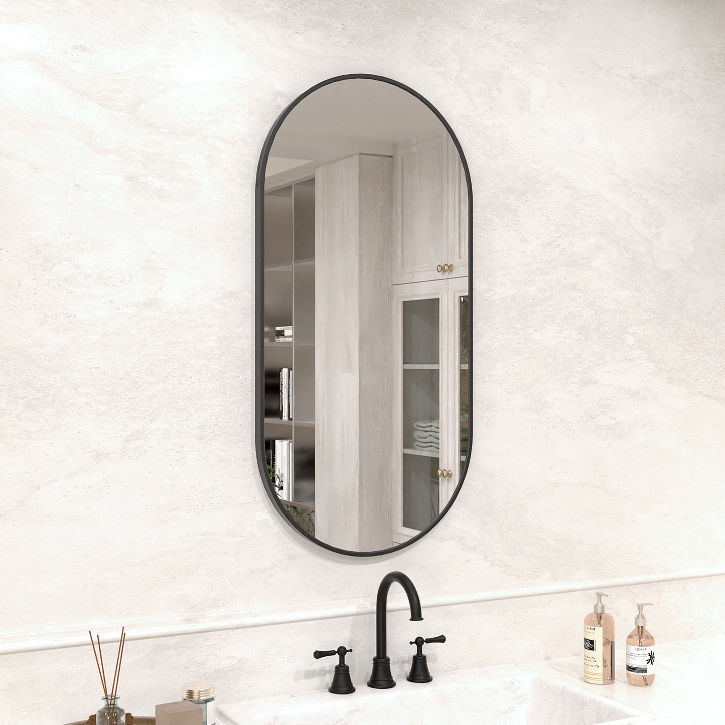 Velora 18 in. W x 36 in. H Oval Framed Wall Bathroom Vanity Mirror