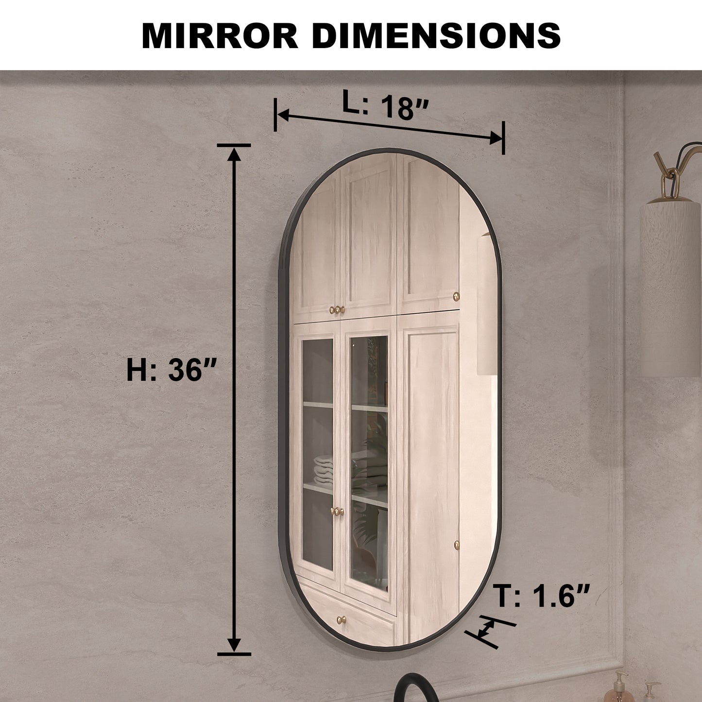 Velora 18 in. W x 36 in. H Oval Framed Wall Bathroom Vanity Mirror