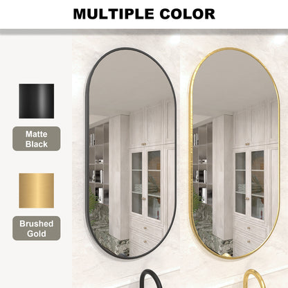 Velora 18 in. W x 36 in. H Oval Framed Wall Bathroom Vanity Mirror