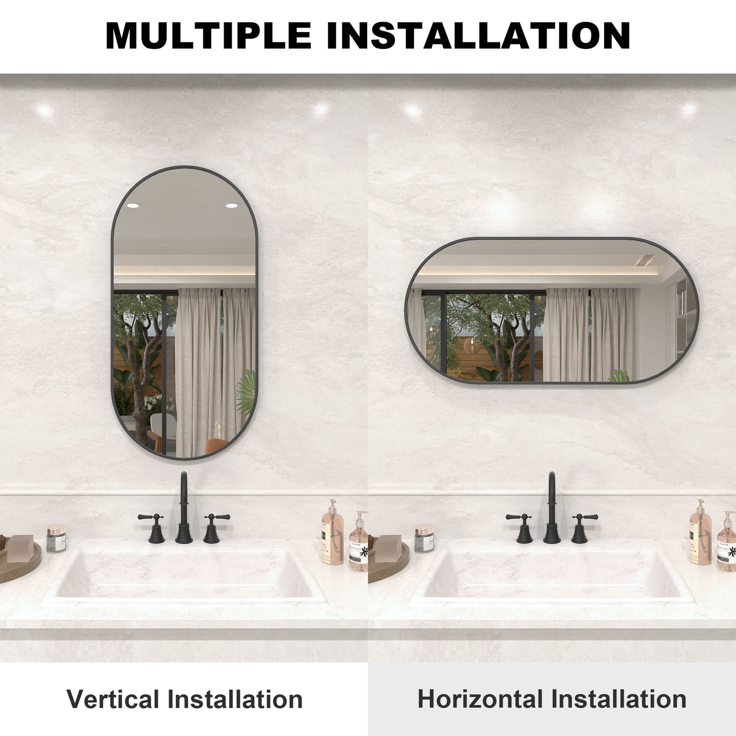 Velora 18 in. W x 36 in. H Oval Framed Wall Bathroom Vanity Mirror