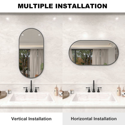Velora 18 in. W x 36 in. H Oval Framed Wall Bathroom Vanity Mirror