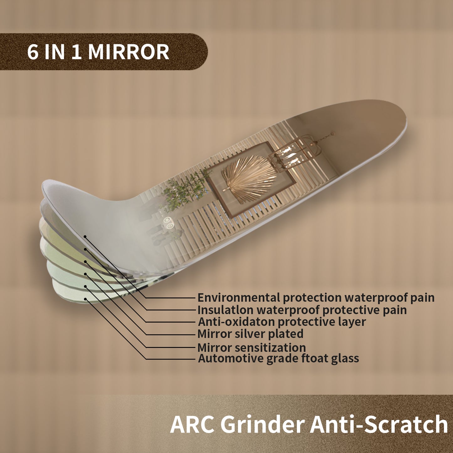 TaiMei Multiple sizes Oval Frameless LED Light Anti-Fog Wall Bathroom Vanity Mirror in Polished Crystal