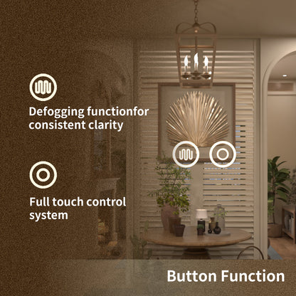 TaiMei Multiple sizes Oval Frameless LED Light Anti-Fog Wall Bathroom Vanity Mirror in Polished Crystal