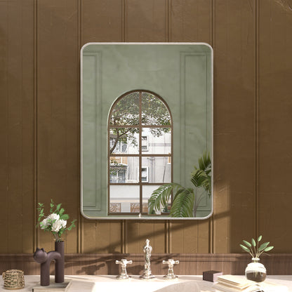 Cosy 24 in. W x 32 in. H Rectangular Framed Wall Bathroom Vanity Mirror Brushed Nickel SM-2432BN-1