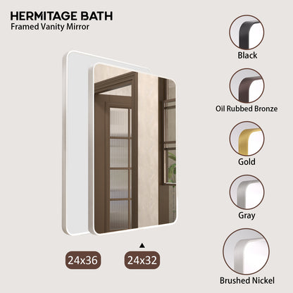 Cosy 24 in. W x 32 in. H Rectangular Framed Wall Bathroom Vanity Mirror SM-2432BN-10